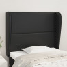 Cabeceira de cama c/ abas couro artif. 93x23x118/128 cm preto 1