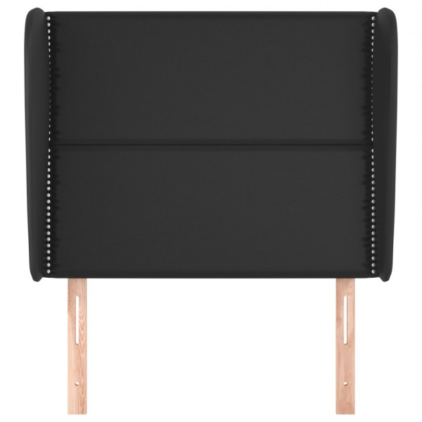 Cabeceira de cama c/ abas couro artif. 93x23x118/128 cm preto M 3