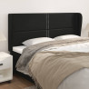 Cabeceira de cama c/ abas couro artif. 183x23x118/128 cm preto 1