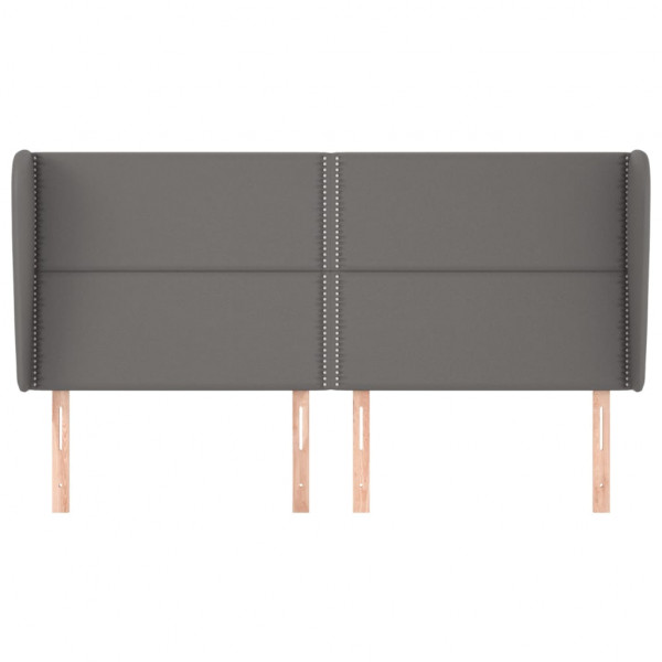 Cabeceira cama c/ abas couro artif. 183x23x118/128 cm cinzento M 3