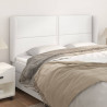 Cabeceira cama c/ abas couro artificial 203x23x118/128cm branco 1