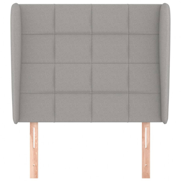 Cabecero con orejas de tela gris claro 83x23x118/128 cm M 3