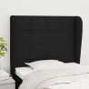 Cabeceira de cama c/ abas tecido 103x23x118/128 cm preto 1
