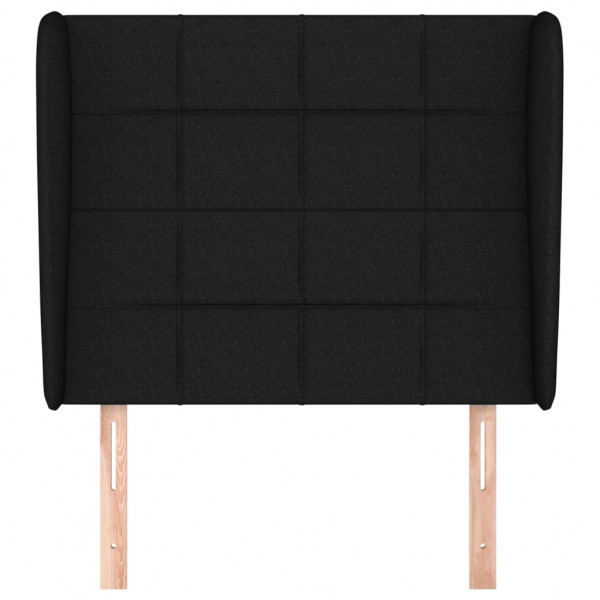 Cabeceira de cama c/ abas tecido 103x23x118/128 cm preto M 3