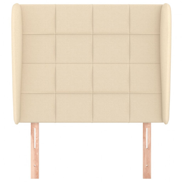 Cabeceira de cama c/ abas tecido 103x23x118/128 cm creme M 3