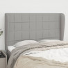 Cabeceira de cama c/ abas tecido 147x23x118/128cm cinza-claro 1