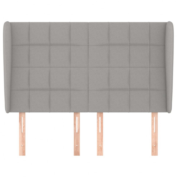 Cabecero con orejas de tela gris claro 147x23x118/128 cm M 3