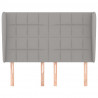 Cabeceira de cama c/ abas tecido 147x23x118/128cm cinza-claro 3
