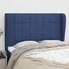 Cabeceira de cama c/ abas tecido 147x23x118/128 cm azul 1