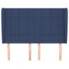 Cabeceira de cama c/ abas tecido 147x23x118/128 cm azul 3