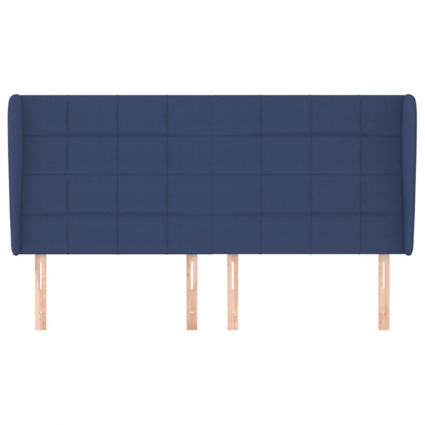 Cabeceira de cama c/ abas tecido 163x23x118/128 cm azul M 3