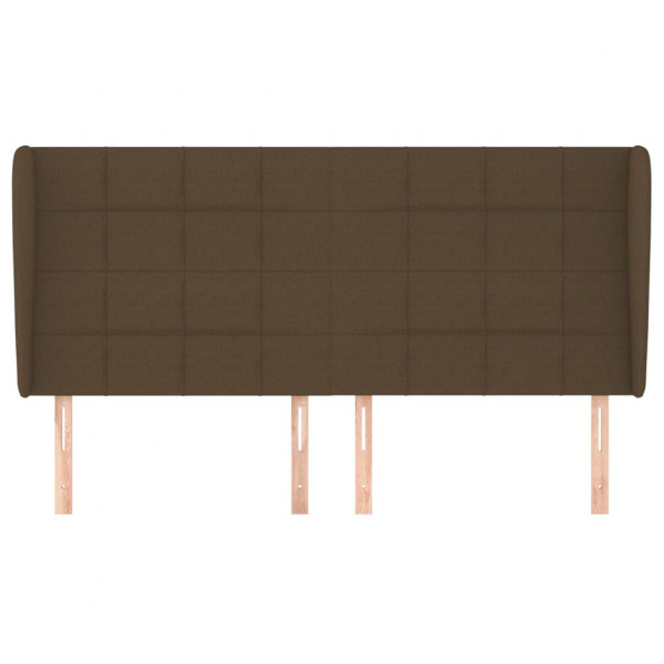 Cabeceira cama c/ abas tecido 183x23x118/128 cm castanho-escuro M 3