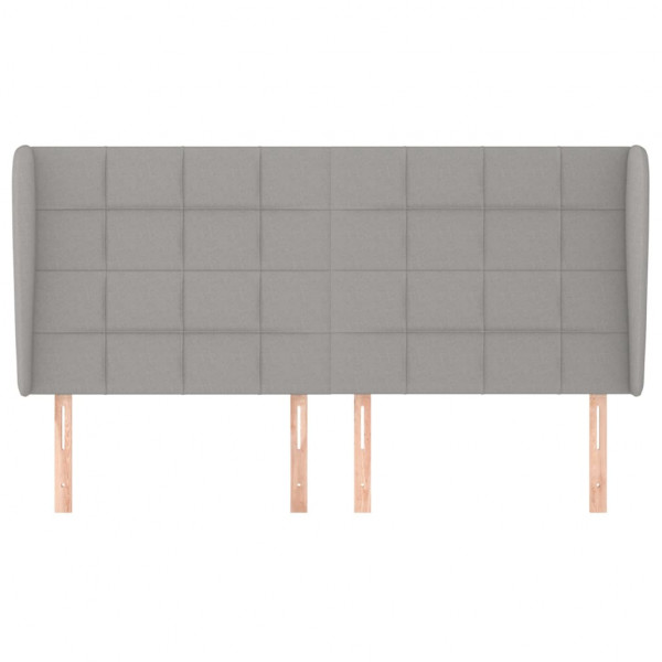 Cabeceira cama c/ abas tecido 203x23x118/128 cm cinzento-claro M 3