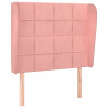 Cabeceira de cama c/ abas veludo 83x23x118/128 cm rosa 2