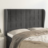Cabeceira cama c/ abas veludo 147x23x118/128 cm cinzento-escuro 1