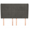 Cabeceira cama c/ abas veludo 147x23x118/128 cm cinzento-escuro 3