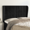 Cabeceira de cama c/ abas veludo 147x23x118/128 cm preto 1