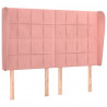 Cabeceira de cama c/ abas veludo 147x23x118/128 cm rosa 2