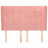 Cabecero con orejas de terciopelo rosa 147x23x118/128 cm 3