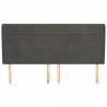 Cabeceira cama c/ abas veludo 183x23x118/128 cm cinzento-escuro 3