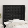 Cabeceira de cama c/ abas couro artif. 93x23x118/128 cm preto 1