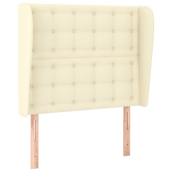 Cabecero con orejas cuero sintético color crema 93x23x118/128cm M 2