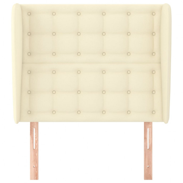 Cabecero con orejas de cuero sintético crema 103x23x118/128cm M 3