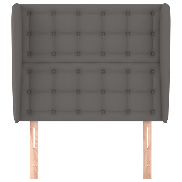 Cabeceira cama c/ abas couro artif. 103x23x118/128 cm cinzento M 3