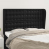 Cabeceira de cama c/ abas couro artif. 147x23x118/128 cm preto 1