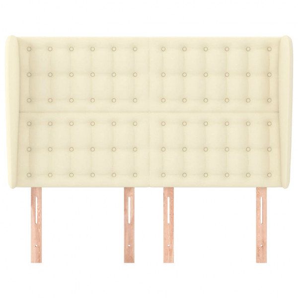 Cabecero con orejas de cuero sintético crema 147x23x118/128cm M 3