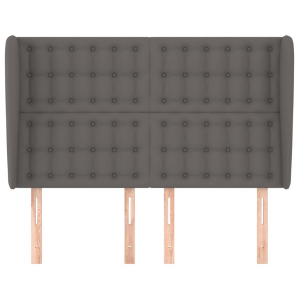 Cabeceira cama c/ abas couro artif. 147x23x118/128 cm cinzento M 3