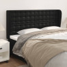 Cabeceira de cama c/ abas couro artif. 163x23x118/128 cm preto 1