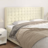 Cabeceira cama c/ abas couro artificial 183x23x118/128 cm creme 1