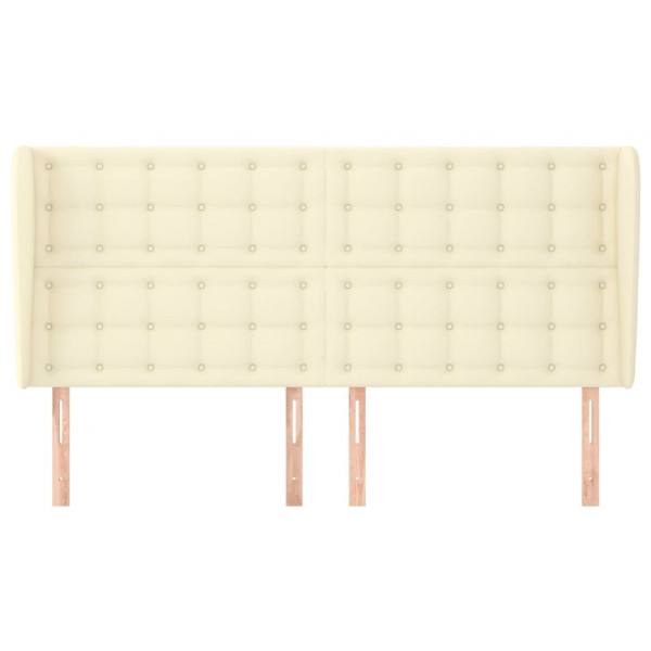 Cabeceira cama c/ abas couro artificial 203x23x118/128 cm creme M 3