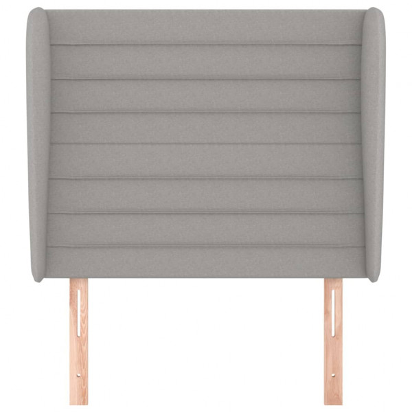 Cabeceira de cama c/ abas tecido 83x23x118/128cm cinzento-claro M 3