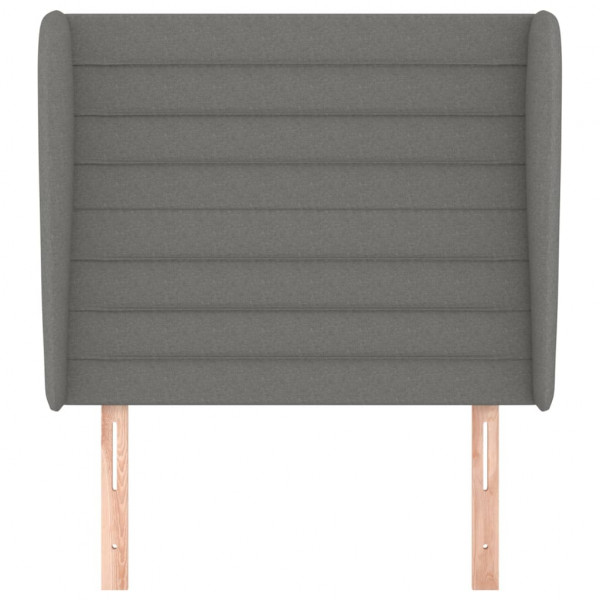 Cabecero con orejas de tela gris oscuro 83x23x118/128 cm M 3