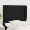 Cabeceira de cama c/ abas tecido 83x23x118/128 cm preto 1