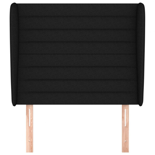 Cabecero con orejas de tela negro 83x23x118/128 cm M 3