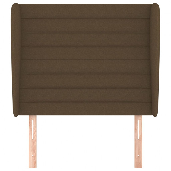 Cabeceira cama c/ abas tecido 83x23x118/128 cm castanho-escuro M 3