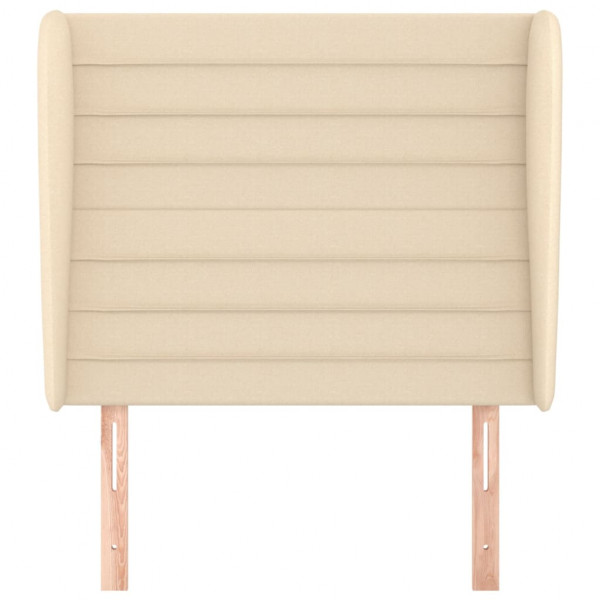 Cabecero con orejas de tela color crema 83x23x118/128 cm M 3