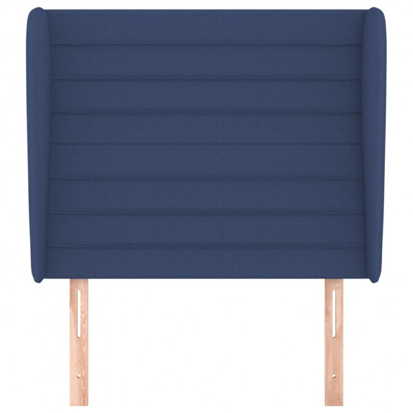 Cabeceira de cama c/ abas tecido 83x23x118/128 cm azul M 3