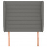 Cabeceira cama c/ abas tecido 103x23x118/128 cm cinzento-escuro 3