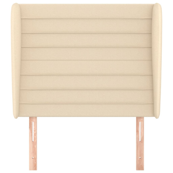 Cabecero con orejas de tela color crema 103x23x118/128 cm M 3