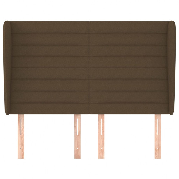 Cabeceira cama c/ abas tecido 147x23x118/128 cm castanho-escuro M 3