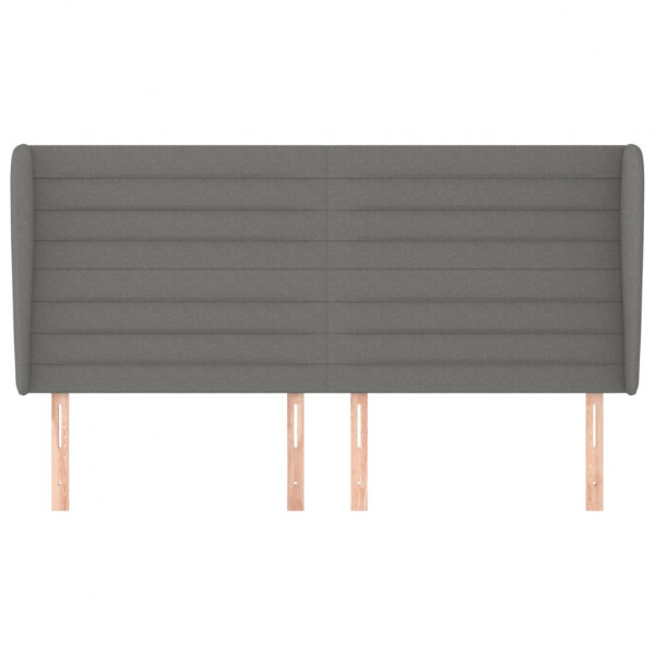 Cabeceira cama c/ abas tecido 203x23x118/128 cm cinzento-escuro M 3