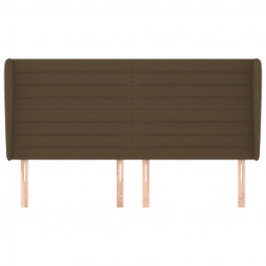 Cabeceira cama c/ abas tecido 203x23x118/128 cm castanho-escuro H