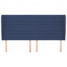 Cabeceira de cama c/ abas tecido 203x23x118/128 cm azul 3