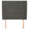 Cabecero con orejas de terciopelo gris oscuro 83x23x118/128 cm 3