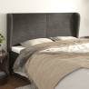 Cabeceira cama c/ abas veludo 163x23x118/128 cm cinzento-escuro 1