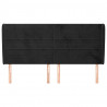 Cabecero con orejas de terciopelo negro 203x23x118/128 cm 3